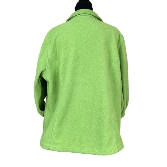 L.L. Bean Women's Lime Green Fleece Full Zip Jacket Size XL - Picture 3 of 9